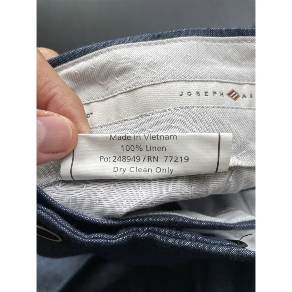 Joseph Abboud 34X27 Heritage Angelico Italian Linen Dress Slate Blue Pants Men's